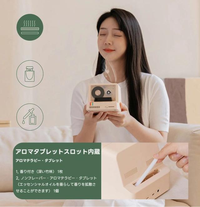 Bluetoothスピーカー ワイヤレススピーカー 小型 コンパクト ステレオスピーカー ダブルスピーカー LEDライト付き レトロデザイン 充電式_3