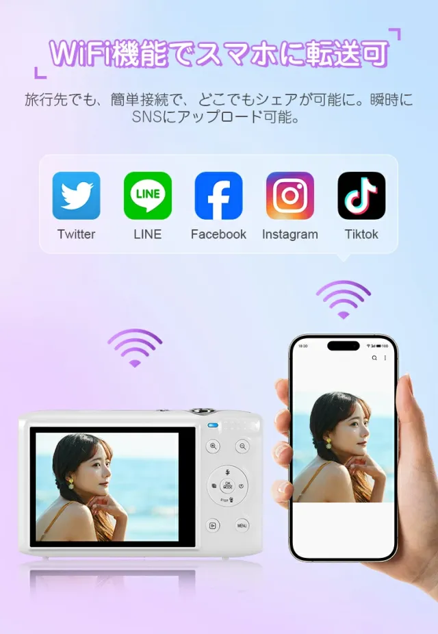 【7200万画素・5K高解像度】トイカメラ デジカメ WIFI対応 デジタルカメラ コンデジ キッズカメラ 子供用カメラ デジカメコンパクト タイマー撮影キッズ ビデオカメラ女の子男の子学生修学_6
