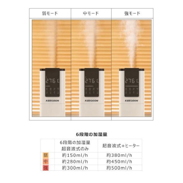 加湿器 スチーム式 大容量 ハイブリッド 超音波式 業務用 13L 静音 UV除菌 タワー 加熱式 大型加湿器 高級超音波式 大型 上から給水 人気_3