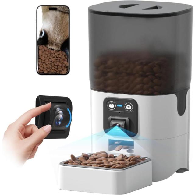 自動給餌器 カメラ付き 給餌器 猫 タイマー 自動餌やり機 犬 ペットフィーダー 大容量 6L スマホ操作 録音機能 遠隔/手動給餌可 AC付き 爆買_15