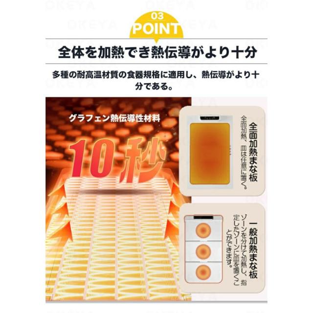 食品保温プレート シリコン製 電気保温トレイ ホットプレート 食品保温 