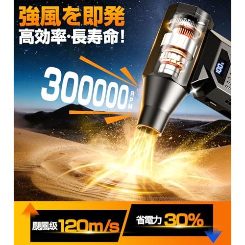 エアダスター 電動エアダスター ブロワー 充電式 コードレス 強力送風 300000RPM高速回転 LEDライト搭載 小型 軽量 洗車 水滴飛ばし 車内清掃 PC掃除 キーボード掃除_1
