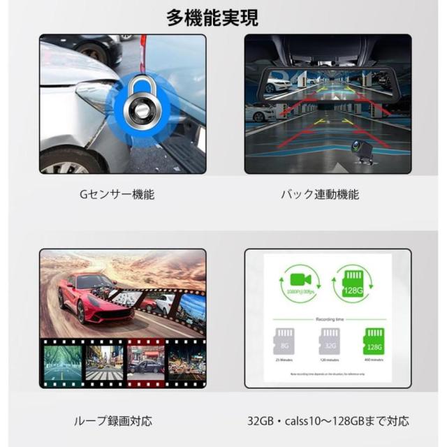 ミラー型ドライブレコーダー 10インチIPS液晶 デジタルインナーミラー　4K録画 CarPlay/Android Auto対応　ポータブルナビ １０メートル配線 Googleマップ　_8