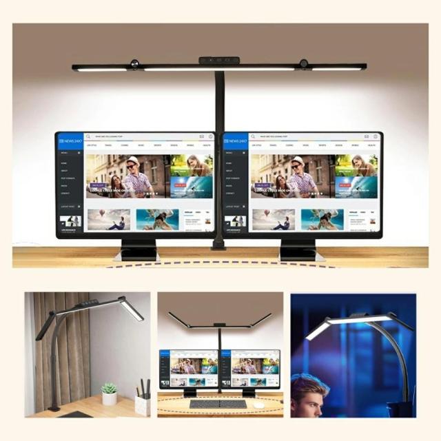 デスクライト LED クランプ式 電気スタンド 卓上 調光 調色 3灯 70cm シートセンサーです ワイド 目に優しい 子供 読書 勉強 PC 卓上ライト クランプ式 2026_5