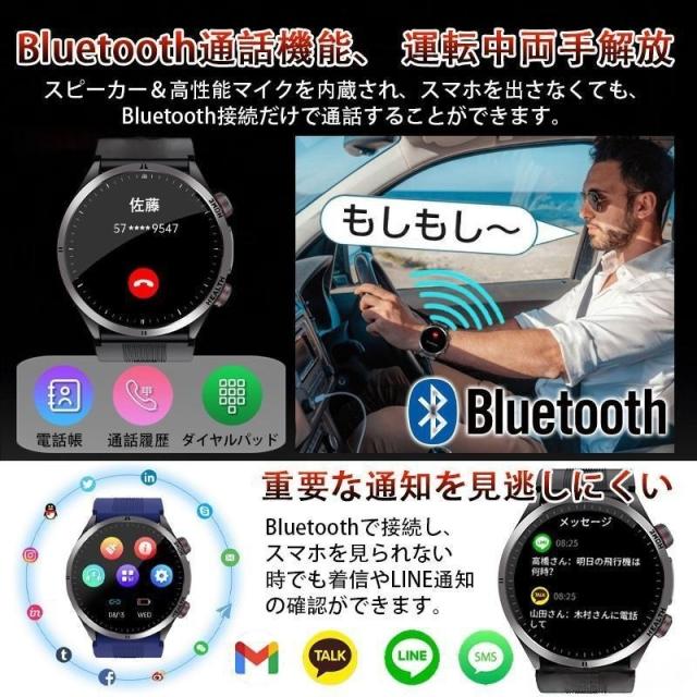 スマートウォッチ 医療レベル健康- 高精度エアバッグ血圧測定 ECG心電図 血中脂質 尿酸 体温 血中酸素 心拍数 健康管理 高齢者 日本製センサー プレゼント最適_10