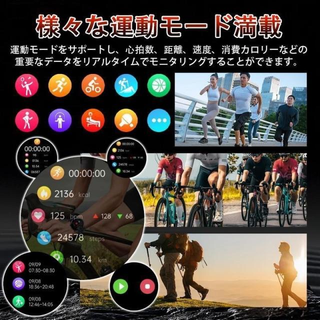 スマートウォッチ 医療レベル健康- 高精度エアバッグ血圧測定 ECG心電図 血中脂質 尿酸 体温 血中酸素 心拍数 健康管理 高齢者 日本製センサー プレゼント最適_11