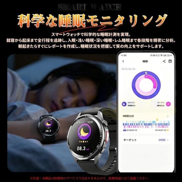 スマートウォッチ 体組成 ケットウチ 血圧 健康管理 ECG心電図 bluetooth5.3通話 体温 心拍数 血中酸素 音楽制御 睡眠監視 歩数計 SOS 爆買_9
