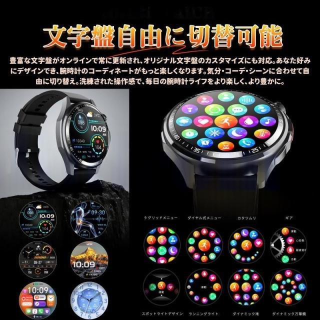 スマートウォッチ 体組成 ケットウチ 血圧 健康管理 ECG心電図 bluetooth5.3通話 体温 心拍数 血中酸素 音楽制御 睡眠監視 歩数計 SOS 爆買_13