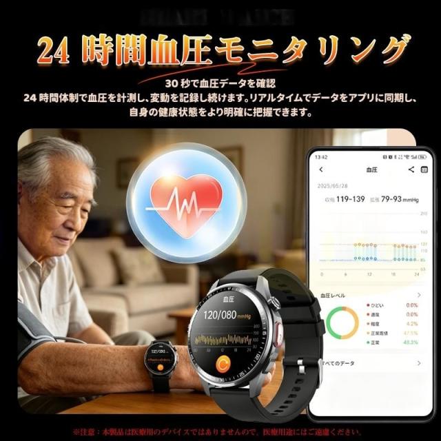 スマートウォッチ 体組成 ケットウチ 血圧 健康管理 ECG心電図 bluetooth5.3通話 体温 心拍数 血中酸素 音楽制御 睡眠監視 歩数計 SOS 爆買_7