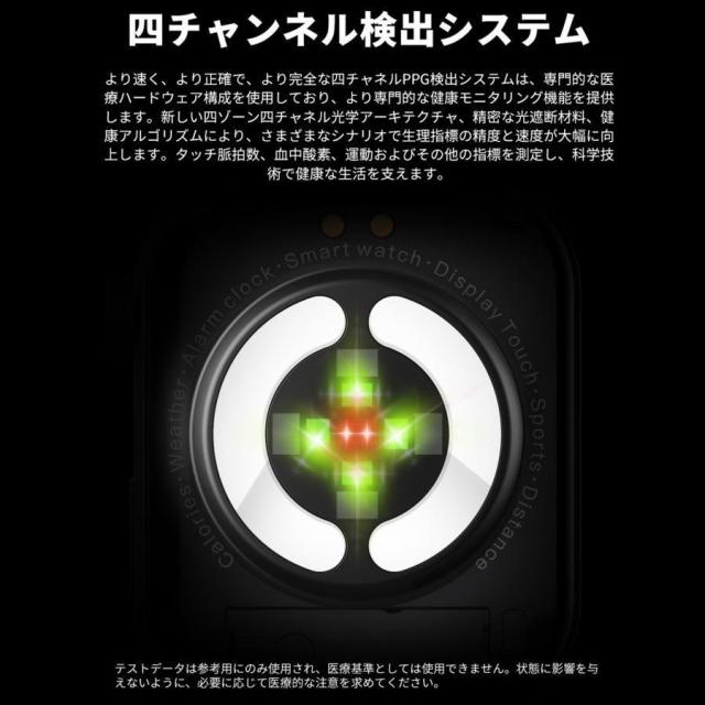 スマートウォッチ ECG心電図 通話 エアポンプ高精度血圧 血液成分 24時間測定 体組成 EDAテスト 睡眠管理 着信通知 体温 心拍数 歩数計 天気 リモート写真撮影_5