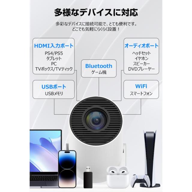 2026進化版 プロジェクター 小型 20000LM 4K 家庭用 高解像度 Android TV12.0 自動台形補正 WI-FI6 Bluetooth DVD スマホ 壁 天井投影_11
