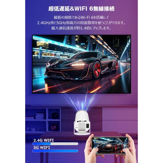 2026進化版 プロジェクター 小型 20000LM 4K 家庭用 高解像度 Android TV12.0 自動台形補正 WI-FI6 Bluetooth DVD スマホ 壁 天井投影_7