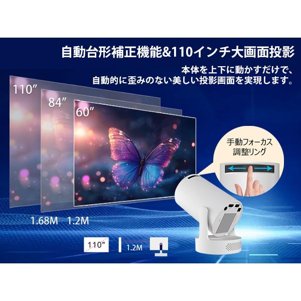 プロジェクター 家庭用 小型 1080P＆4K対応 Bluetooth5.4 HiFi 18000LM Wi-Fi6 スマホ対応 自動台形補正 操作簡単 IOS/Android_12
