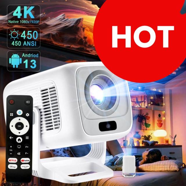 プロジェクター 家庭用 小型 天井投影 270度回転 Android TV13 フルHD 1080P4K対応 電動フォーカス 自動台形補正 スピーカー内蔵 スマホ Switch対応