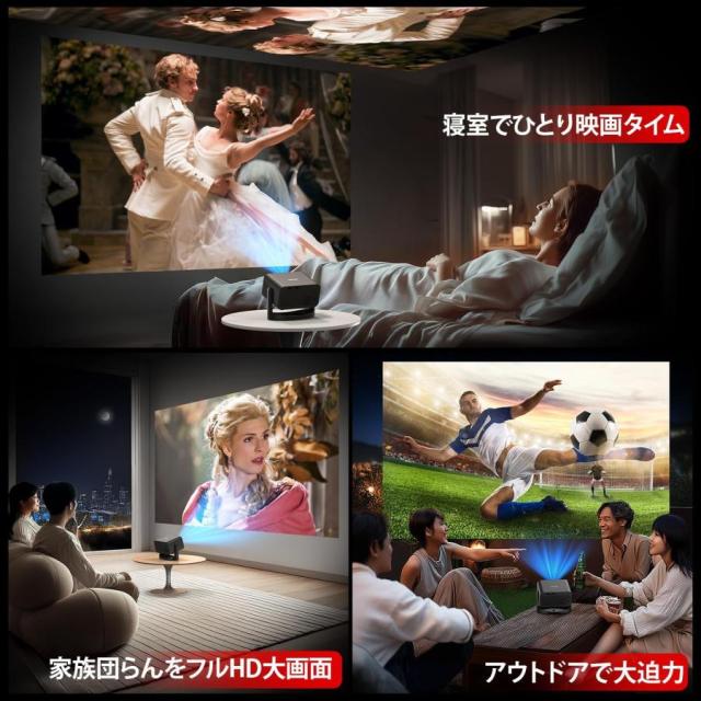 プロジェクター 360°回転 18000LM 4K対応 天井投影可能 Bluetooth5.4 WIFI6 電動フォーカス 自動台形補正 爆買_4