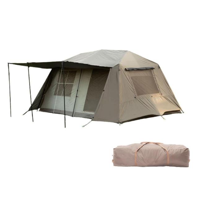 大型 ワンタッチテント 4~6人用 ロッジ型テント 　キャンプテント　一体型 自立式 2つの前室 前室ポール付き　室内LED付き 設営簡単_12