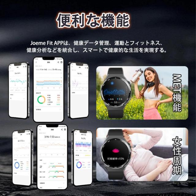 スマートウォッチ 24時間健康管理 糖値 ECG PPG心電図 体組成 通話機能付き 体温 血圧 血中酸素 血中脂質 尿酸 睡眠 HRV 歩数計 着信通知 SOS 母の日 爆買_11