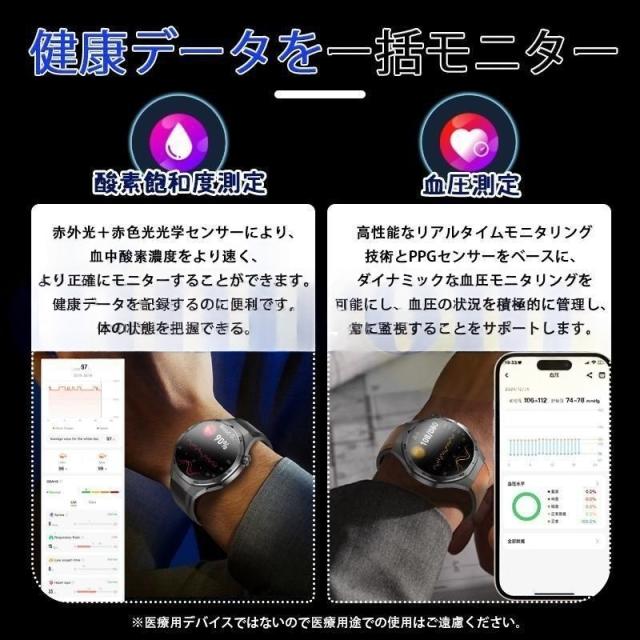 スマートウォッチ ECG心電図 血圧測定 通話機能付き 心拍数 血中酸素 体組成 体温 睡眠管理 日本製センサー 着信通知 運動記録 歩数計 男女兼用 母の日 爆買_12