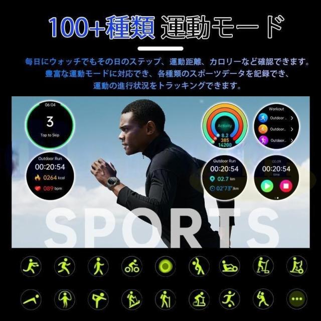 スマートウォッチ ECG心電図 血圧測定 通話機能付き 心拍数 血中酸素 体組成 体温 睡眠管理 日本製センサー 着信通知 運動記録 歩数計 男女兼用 母の日 爆買_3
