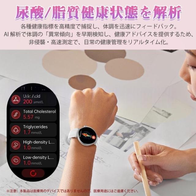 スマートウォッチ 日本製検出器 診療気泡管水準器心電図ECG+PPG 血圧 血中O 人となり/気疲れ度保護すること お休み保護すること 着信＆LINE告げ知らせる レディース 月の物一巡り 意中の女 母の日