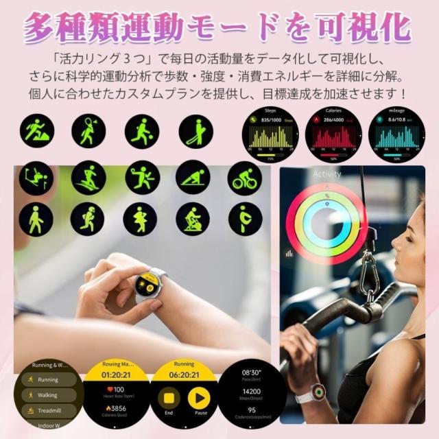 スマートウォッチ 日本製検出器 診療気泡管水準器心電図ECG+PPG 血圧 血中O 人となり/気疲れ度保護すること お休み保護すること 着信＆LINE告げ知らせる レディース 月の物一巡り 意中の女 母の日