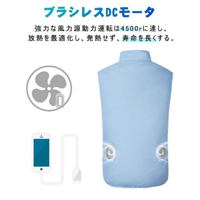 ファン付き作業着 半袖 空調ベスト 空調ウェア USB給電式 作業服 撥水 速乾 軽量 ポリエステル メンズ レディース 夏用 電動ファン対応 建設現場 農作業 釣り 登山 アウトドア_12