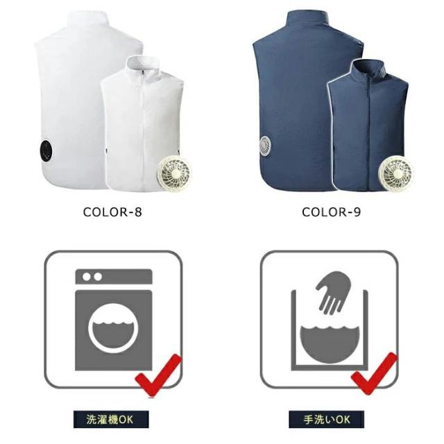 ファン付き作業着 半袖 空調ベスト 空調ウェア USB給電式 作業服 撥水 速乾 軽量 ポリエステル メンズ レディース 夏用 電動ファン対応 建設現場 農作業 釣り 登山 アウトドア_3