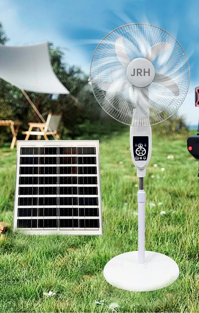 ソーラー扇風機 充電式 フロアファン ソーラーファン 9段階風量調節 左右120°自動首振り 上下45°角度調整 4500mAh LEDライト付き リモコン タイマー 充電/給電2WAY 屋内 屋外 防災 キャンプ_13