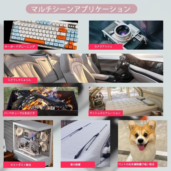 3in1 ハンディターボファン (130,000RPM) 電動エアダスター & ミニ掃除機 - 180g強力風圧 100段階風量調_5