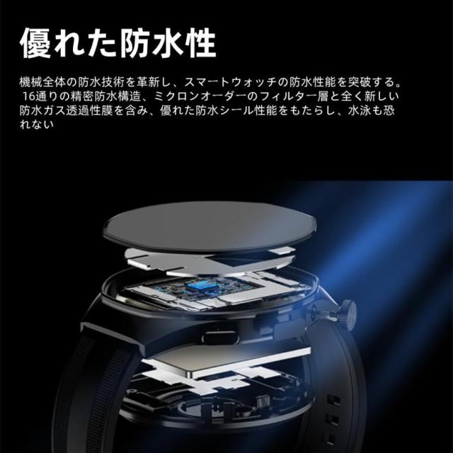 【カメラ機能付き】スマートウォッチ 日本製センサー 心電 AI 血圧 血中酸素 心拍数 GPS 健康測定メンズ レディース 大画面 高精度 防水 敬老の日_11
