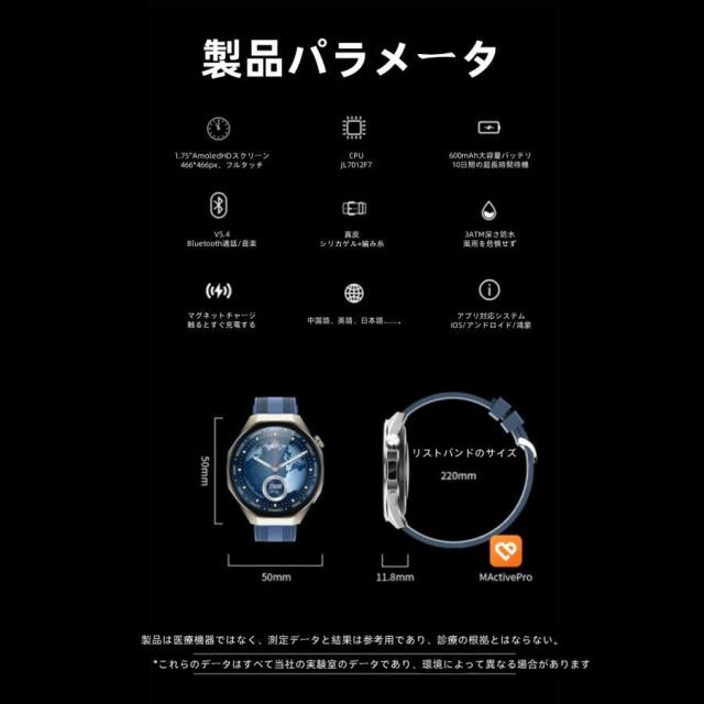 【カメラ機能付き】スマートウォッチ 日本製センサー 心電 AI 血圧 血中酸素 心拍数 GPS 健康測定メンズ レディース 大画面 高精度 防水 敬老の日_19