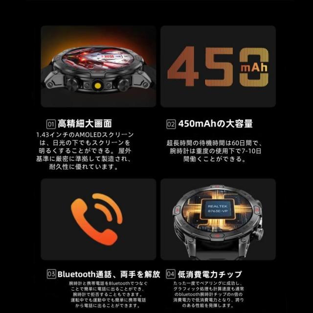 【アウトドア表現スタイル】スマートウォッチ 日本製検出器 懐中照明ランプ 血圧 IP68雨合羽 心臓の鼓動数 思わしい位置づけるメンズ レディース 大画面 高明確さ 羅針儀 敬老の日