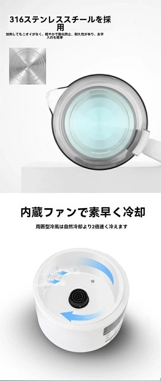 電気ケトル 温度調節付 ポット 電気ポット 保温 白湯メーカー 白湯ケトル ミルク 調乳ポット 1500ml 湯沸かし器 腸活 ヨガ ダイエット タイマー付き ステンレス 空焚き防止機能 沸いたら自動でオフ ホンモノの を簡単に！白湯 を簡単に_6