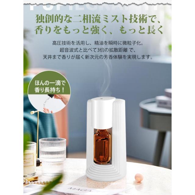 アロマディフューザー 水なし 車用 コードレス usb充電式 15日連続使用