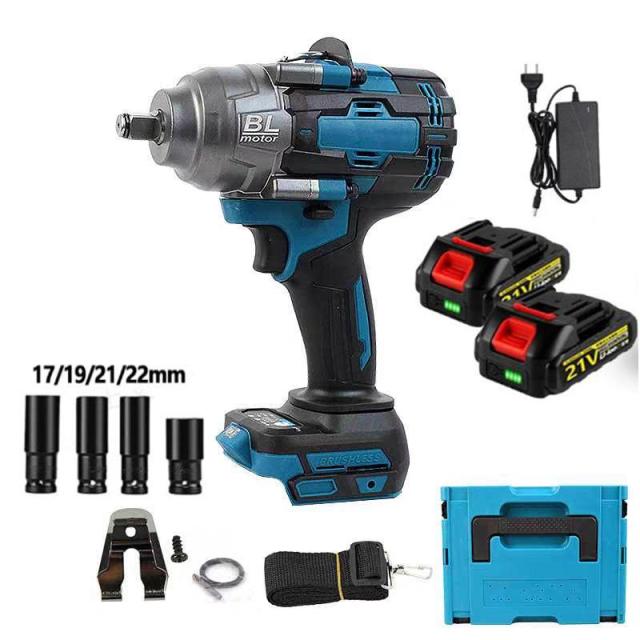 電動インパクトレンチ トルク 1000N M ブラシレスモーター搭載 マキタmakita18Vバッテリー 併用正逆転両用 LEDライト付き