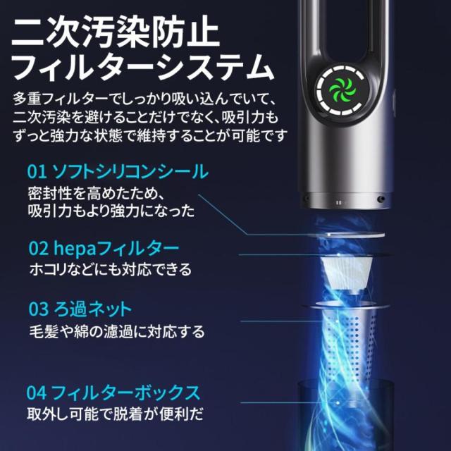 2026 掃除機 45000Pa強力吸引 ハンディ掃除機 コードレス 2way 充電式