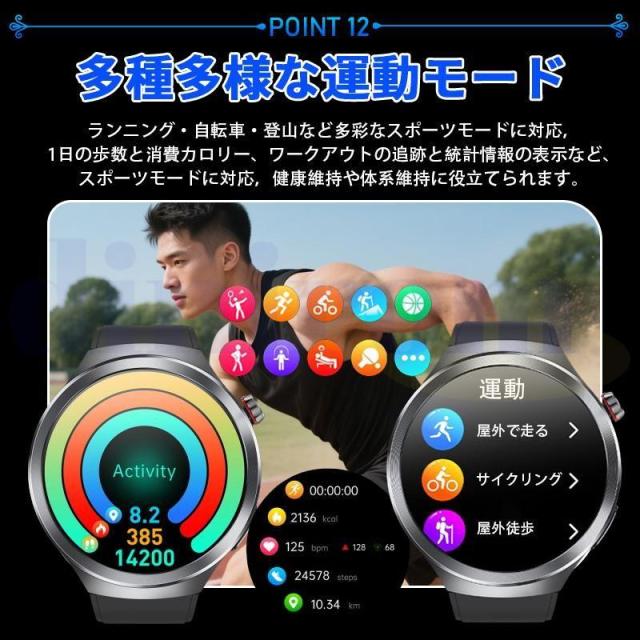新登場! スマートウォッチケットウ値 健康管理 遠隔カメラ 呼吸訓練 マイクロ検診 bluetooth5.3通話 音楽 歩数計 音楽制御 健康 気分検測 睡眠 爆買_16