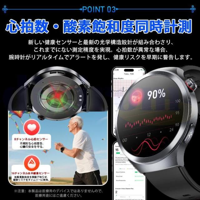 新登場! スマートウォッチケットウ値 健康管理 遠隔カメラ 呼吸訓練 マイクロ検診 bluetooth5.3通話 音楽 歩数計 音楽制御 健康 気分検測 睡眠 爆買_7
