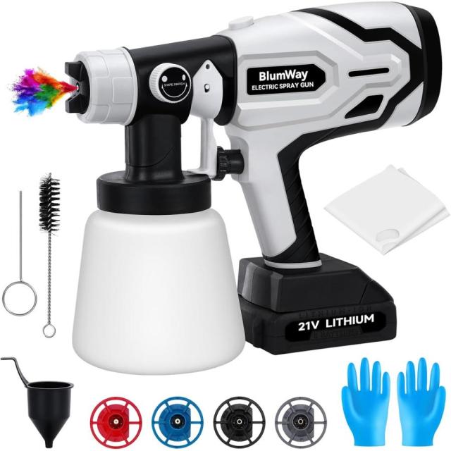 コードレススプレーガン 電動スプレーガン 電動塗装機 大容量タンク 噴射量調節可能 噴霧幅と角度調整 充電式 小型 家庭用塗装ガン