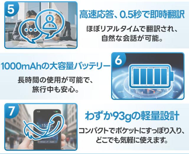 Wifi不要 翻訳機 音声翻訳機 音声翻訳機 オフライン翻訳対応 大画面 携帯翻訳機 オンライン翻訳 オフライン翻訳 カメラ翻訳 リアルタイム翻訳 双方向翻訳_2