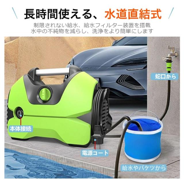 高圧洗浄機 水道直結 AC 1200W 軽量 小型 コンパクト 最大許容圧力 