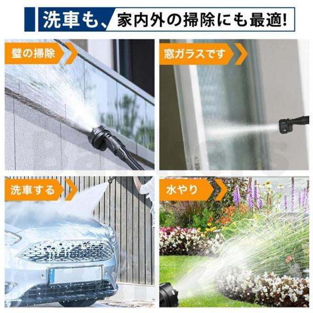2026新登場 高圧洗浄機 コードレス 折り畳み式 充電式 洗浄機 高圧洗浄 タンク式 水道接続不要 6in1多機能ノズル 軽量 持ち運び便利 簡易シャワー