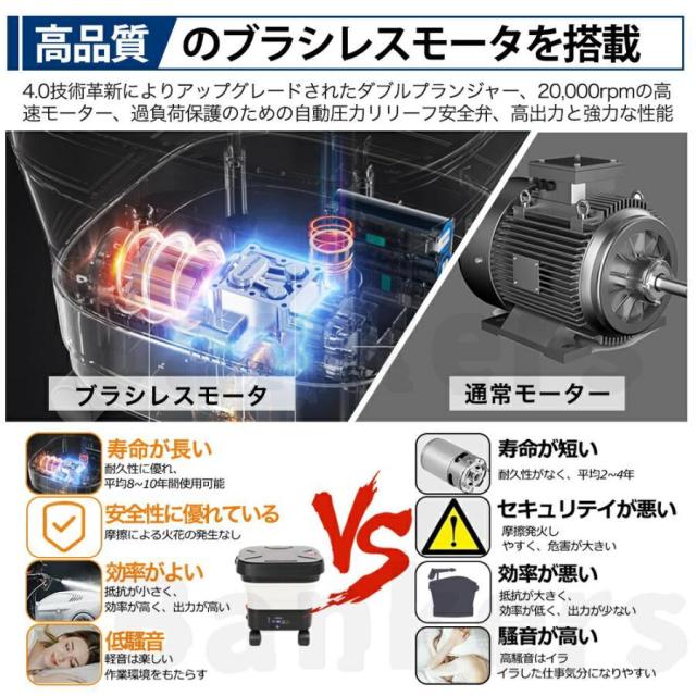 2026新登場 高圧洗浄機 コードレス 折り畳み式 充電式 洗浄機 高圧洗浄 タンク式 水道接続不要 6in1多機能ノズル 軽量 持ち運び便利 簡易シャワー