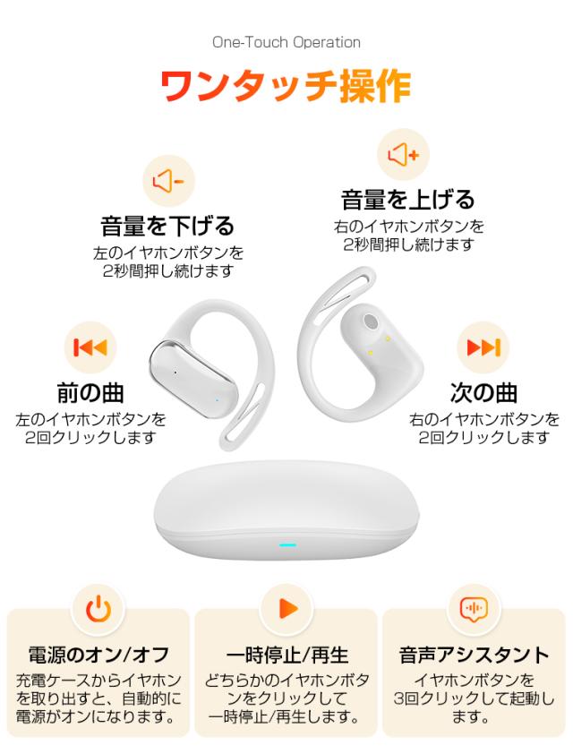 新登場 AI通訳 ワイヤレスイヤホン Bluetooth5.4 ノイズキャンセリング 耳掛け 耳を塞がない 翻訳機 ブルートゥース 自動ベア 高音質_14