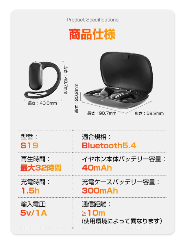 新登場 AI通訳 ワイヤレスイヤホン Bluetooth5.4 ノイズキャンセリング 耳掛け 耳を塞がない 翻訳機 ブルートゥース 自動ベア 高音質_16