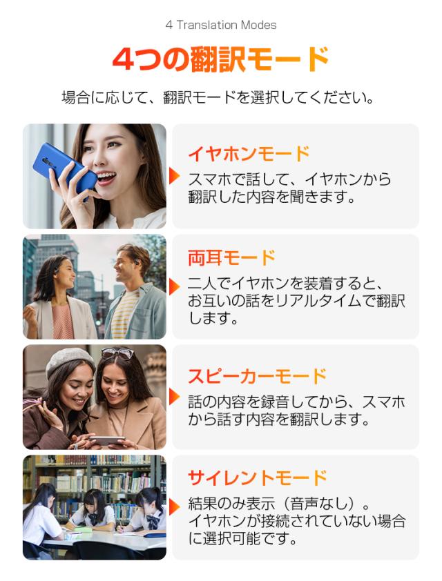 新登場 AI通訳 ワイヤレスイヤホン Bluetooth5.4 ノイズキャンセリング 耳掛け 耳を塞がない 翻訳機 ブルートゥース 自動ベア 高音質_5