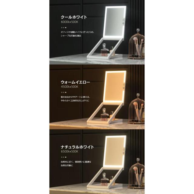 立ち上がる 折りたたみLEDミラー 卓上ミラー 女優 ミラー ライト付き 10倍 拡大鏡 化粧鏡 LEDライト 卓上 メイク用ミラー ハリウッド ライブ配信