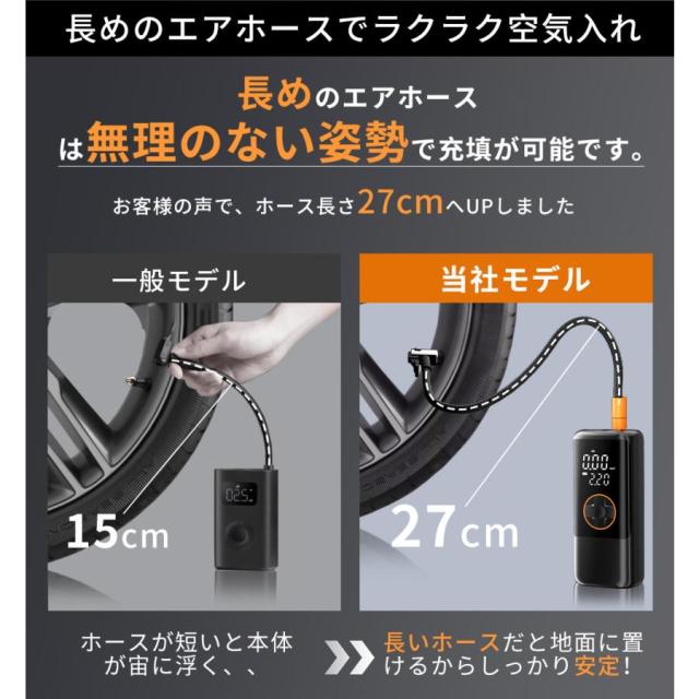 電動空気入れ エアーポンプ 自転車 自動車 車 急速充填 自動停止 充電式 小型 日本製 LCDデジタル コンプレッサー ボール バイク タイヤ キャンプ 車用
