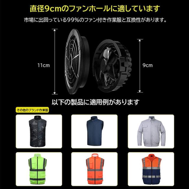 空調ウェア2026 空調作業服用 ファンバッテリーセット 40V バッテリー ファン 5枚羽強力 6段階調節可能 熱中症対策 セット 空調ウェア対応 30 000mAh大容量_5