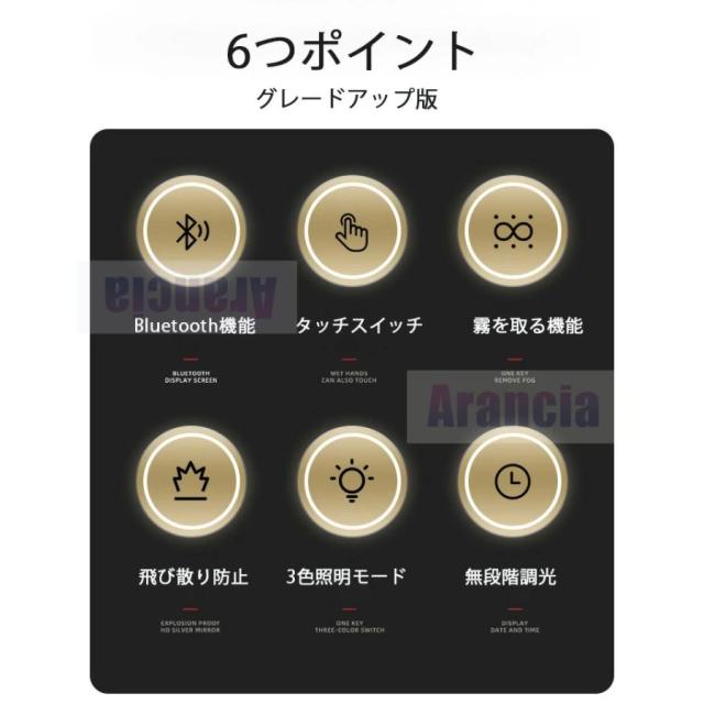 女優ミラー 壁掛け 丸 ミラー 洗面台 壁掛けミラー おしゃれ 三色調光 美し ラウンドミラー 壁付け ライト付き ウォールミラー 鏡 ライト付 洗面鏡 丸型浴室鏡